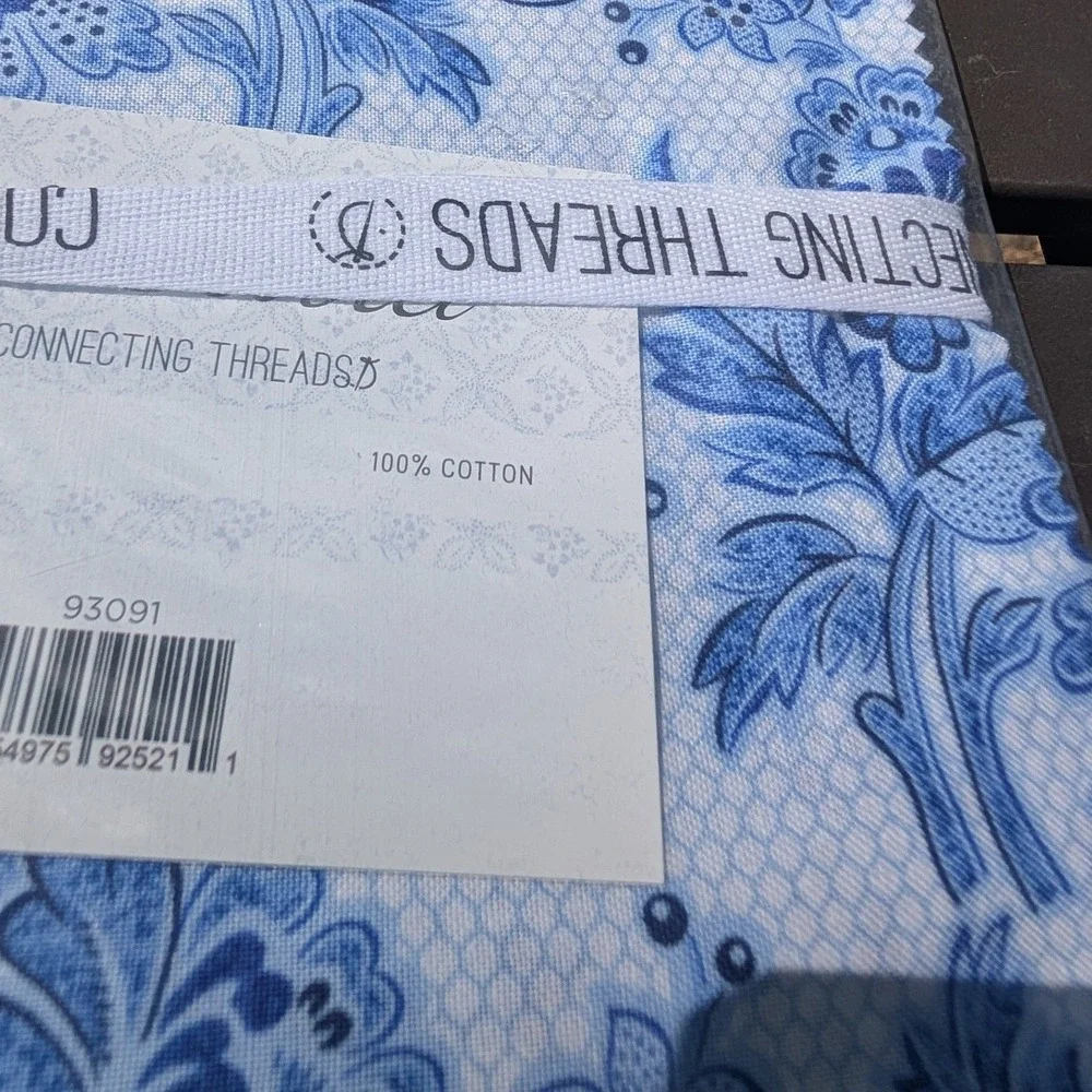 Connecting Threads Royal Delft Fabric Bundle Tea Time Wall Hanging Pattern Blue